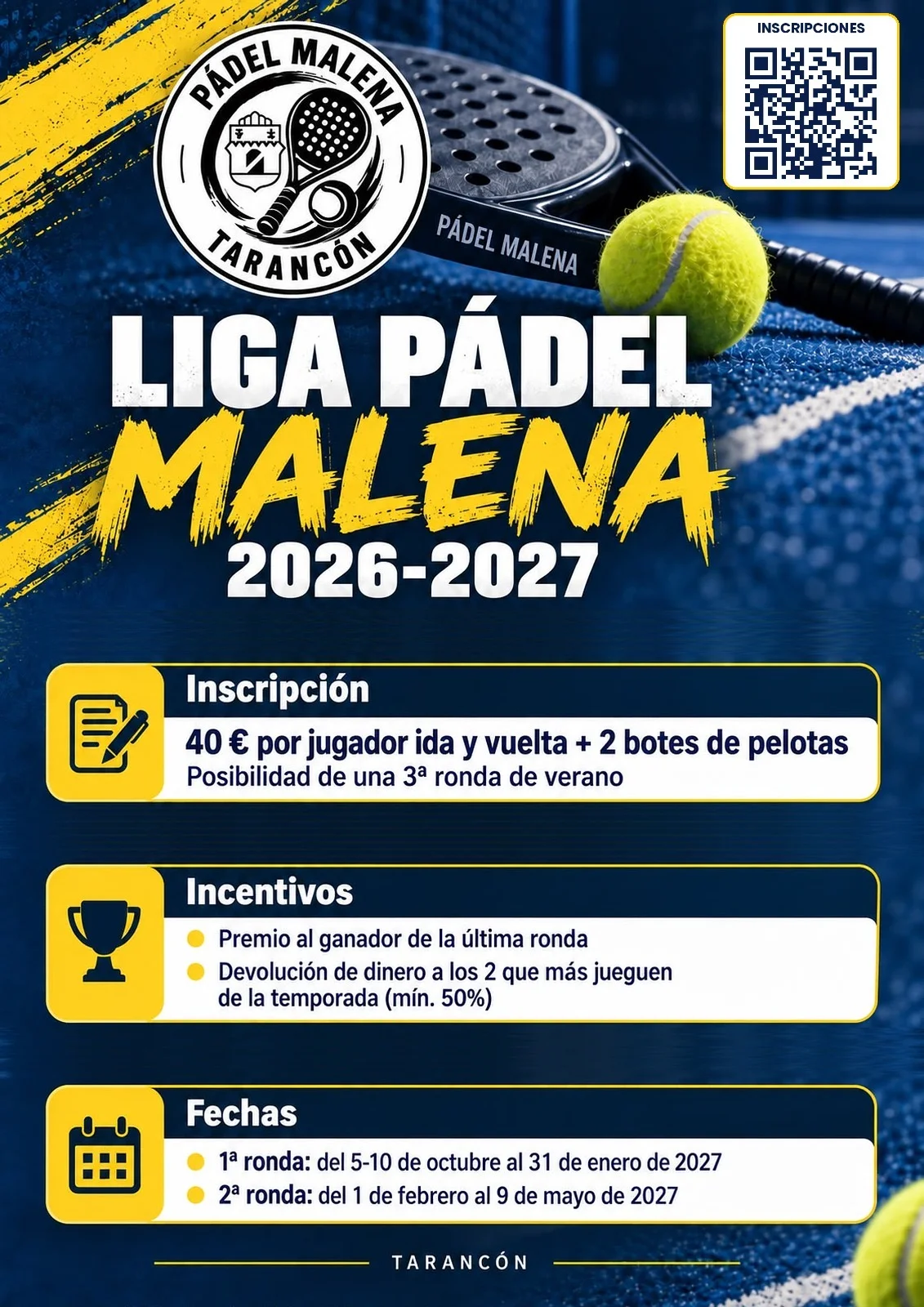 Cartel de Liga Invierno 2026 / 2027 · Tarancón